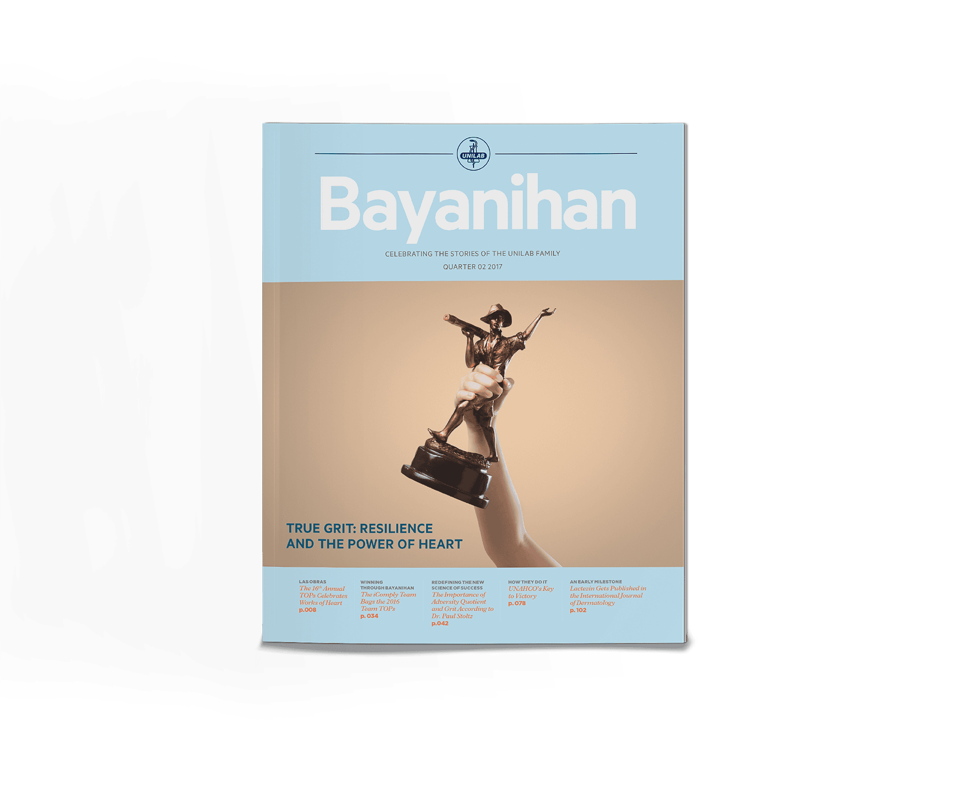 Community Engagement Magazine Bronze Statue Cover Design
