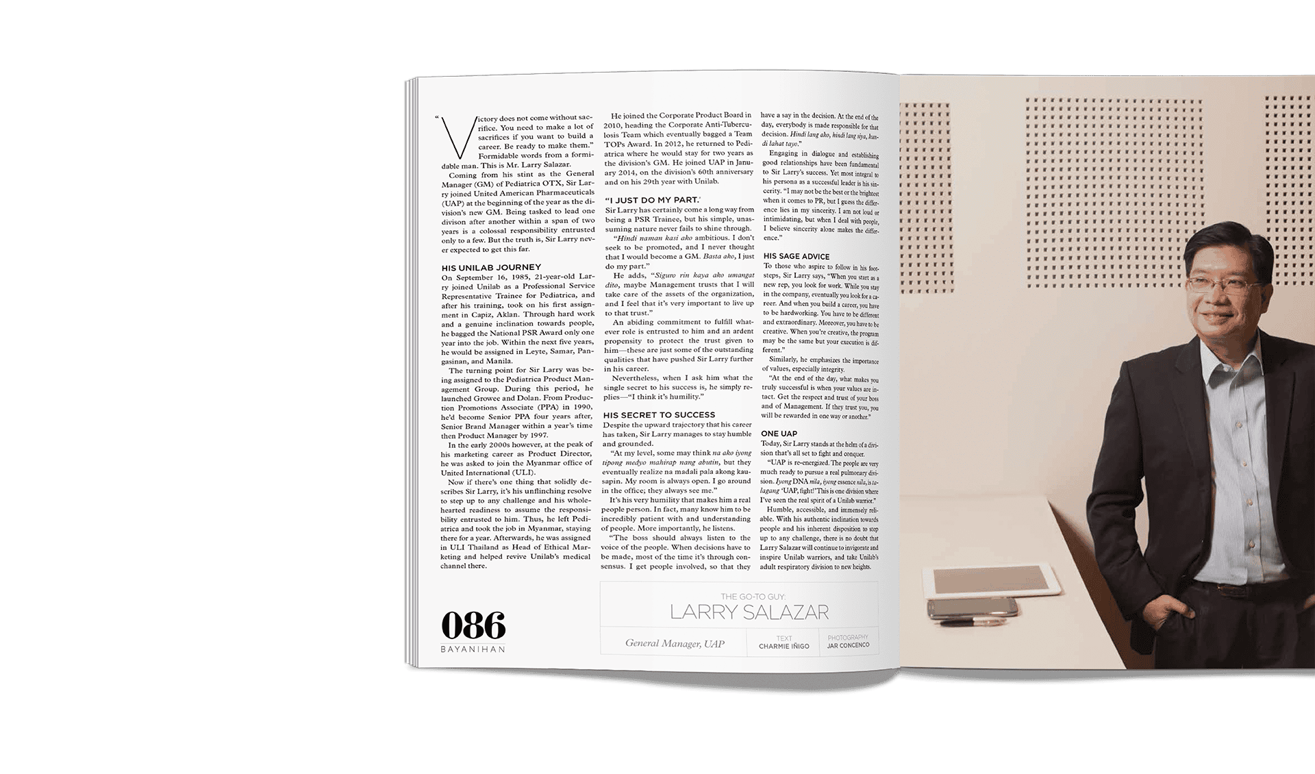 Community Engagement Magazine UAP General Manager Interview Design