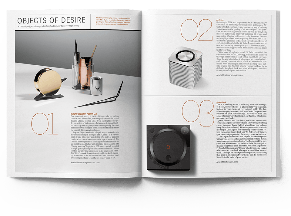 Real Estate Magazine Spread About Luxury Products