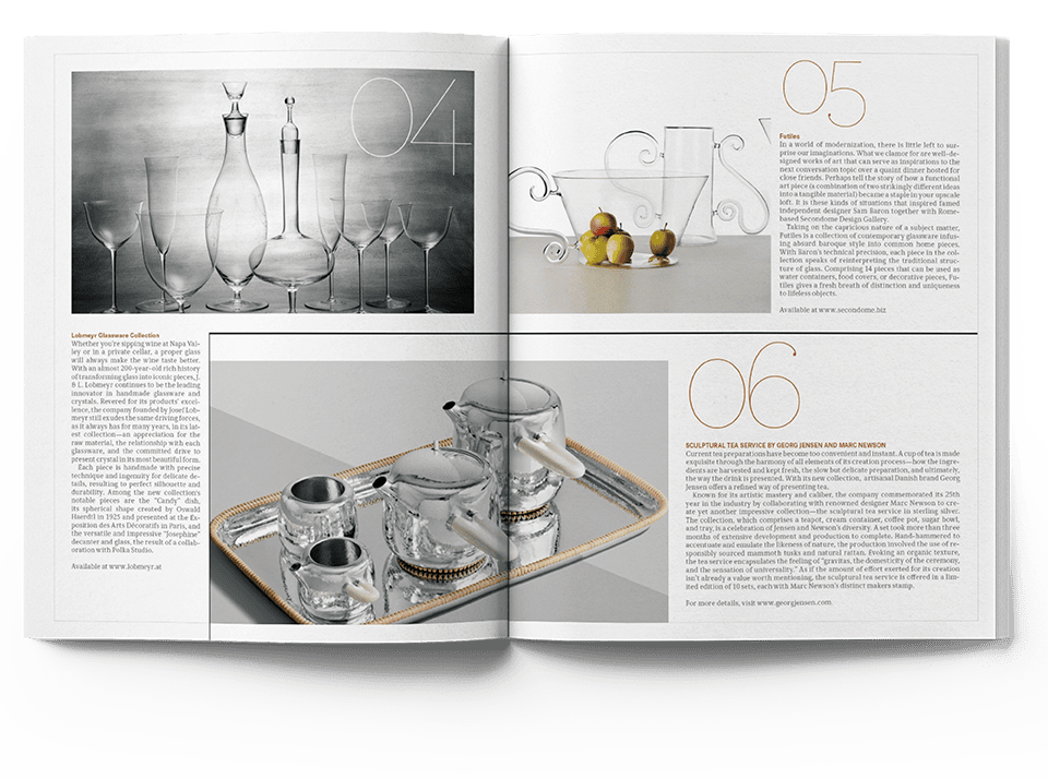 Real Estate Magazine Spread About Luxury Products