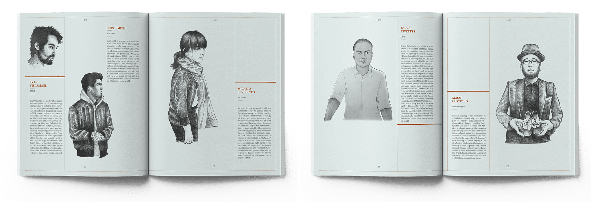 Real Estate Magazine Spread Person Sketch 