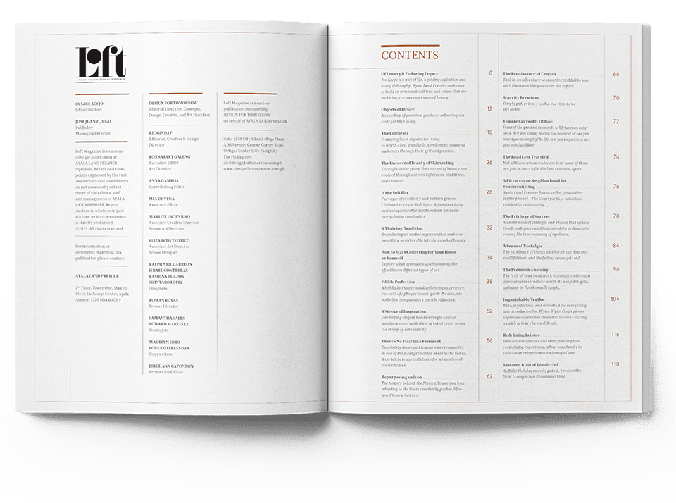 Real Estate Magazine Table of Contents