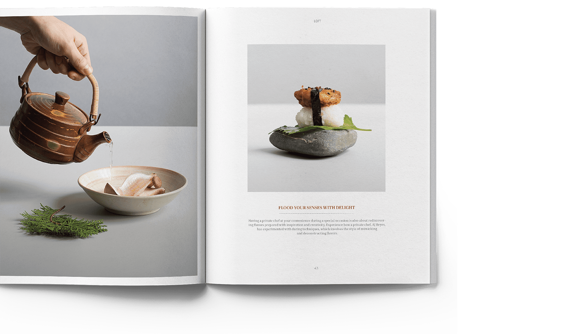 Real Estate Magazine Spread About Japanese Food Techniques