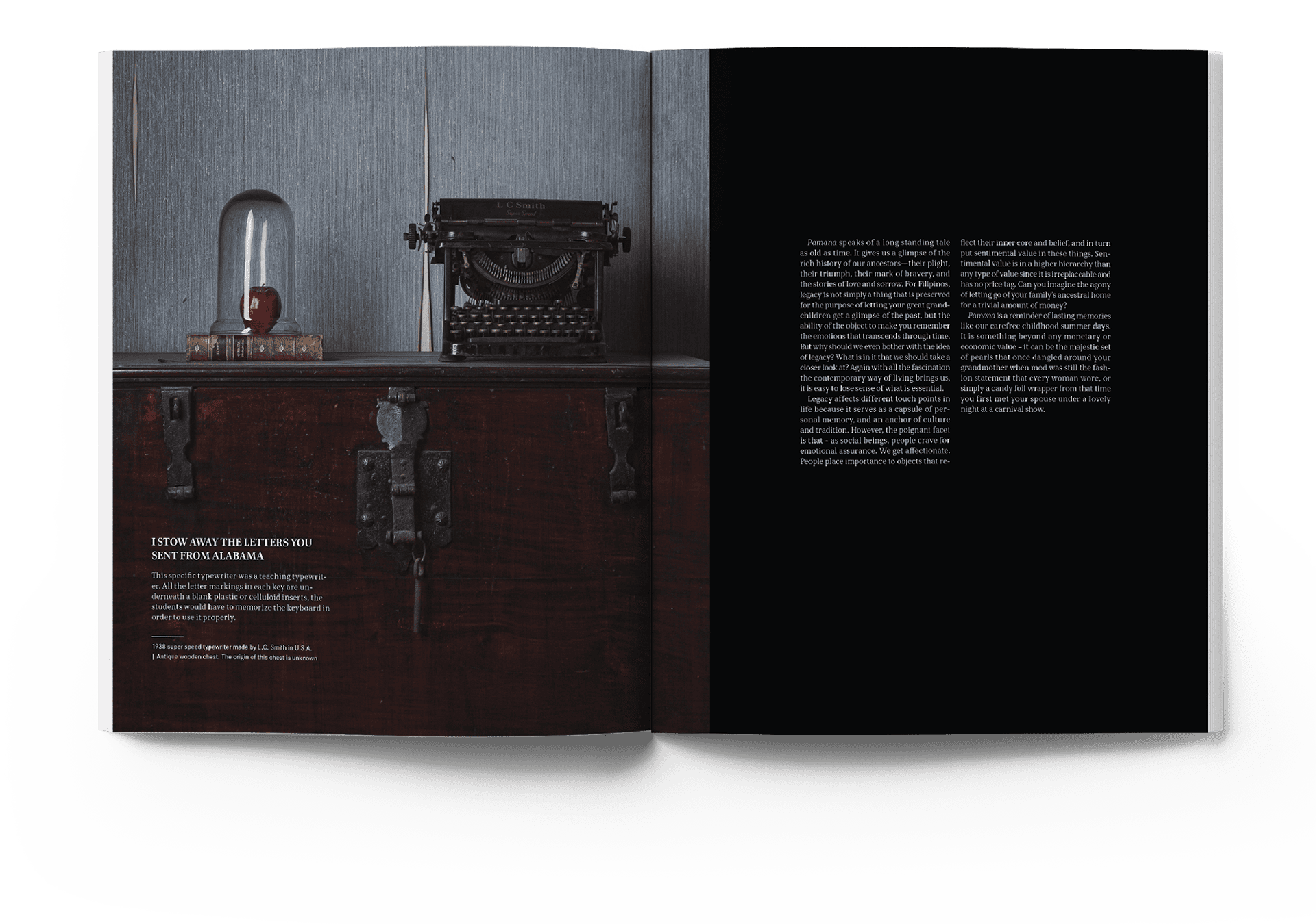 Real Estate Magazine Spread About Typewriter
