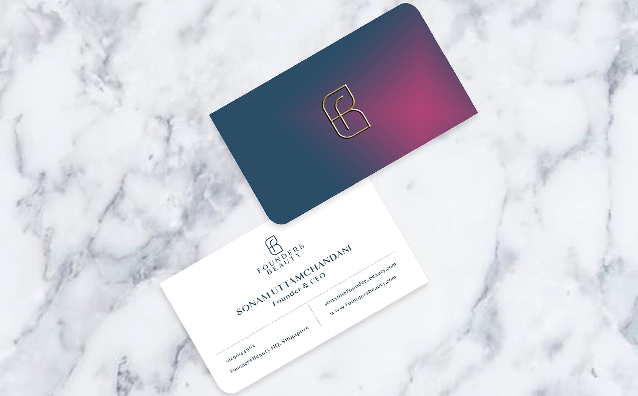 Skincare Brand Design Business Card Mockup