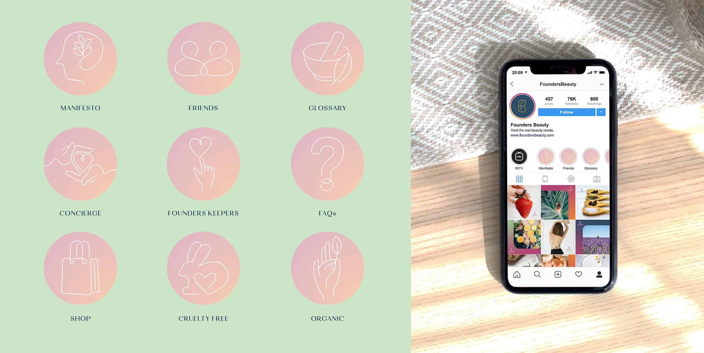 Skincare Brand Design Instagram Feed Mockup