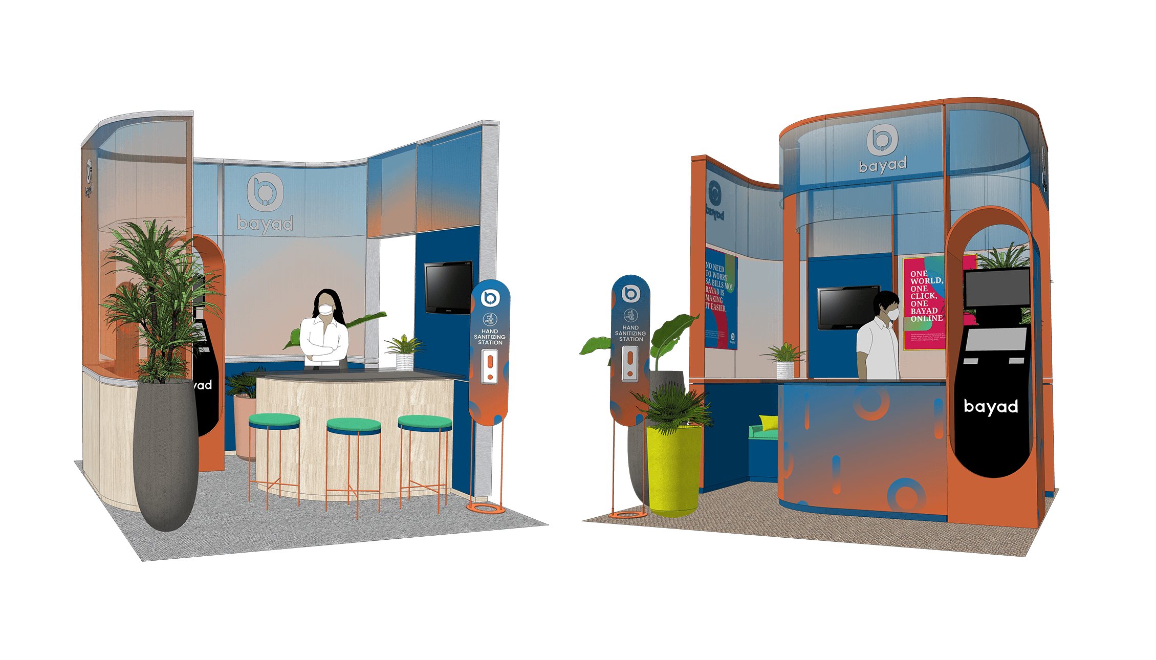 Fintech Rebranding Booth 3D Design