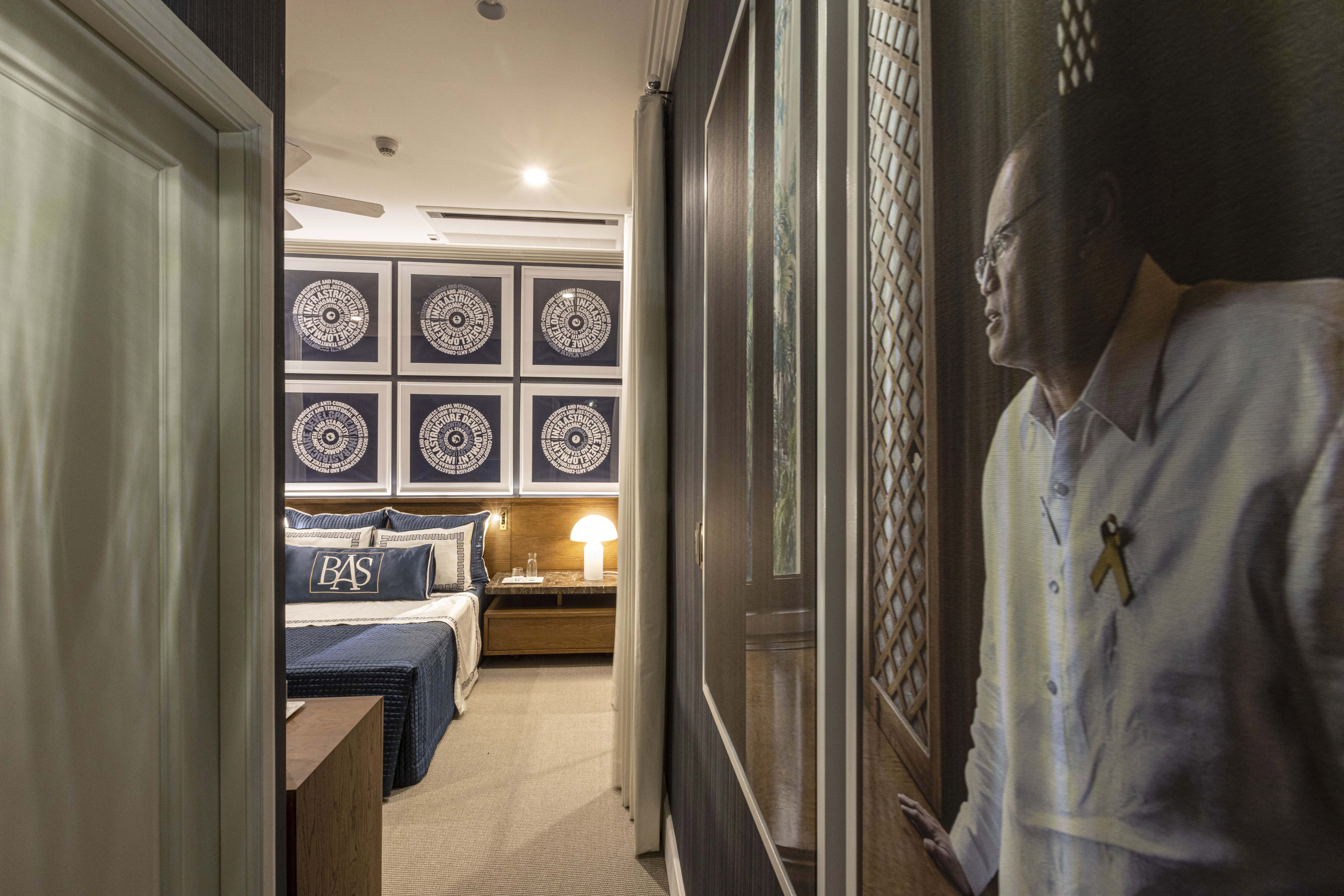 President Noynoy Aquino in his Laperal Mansion room