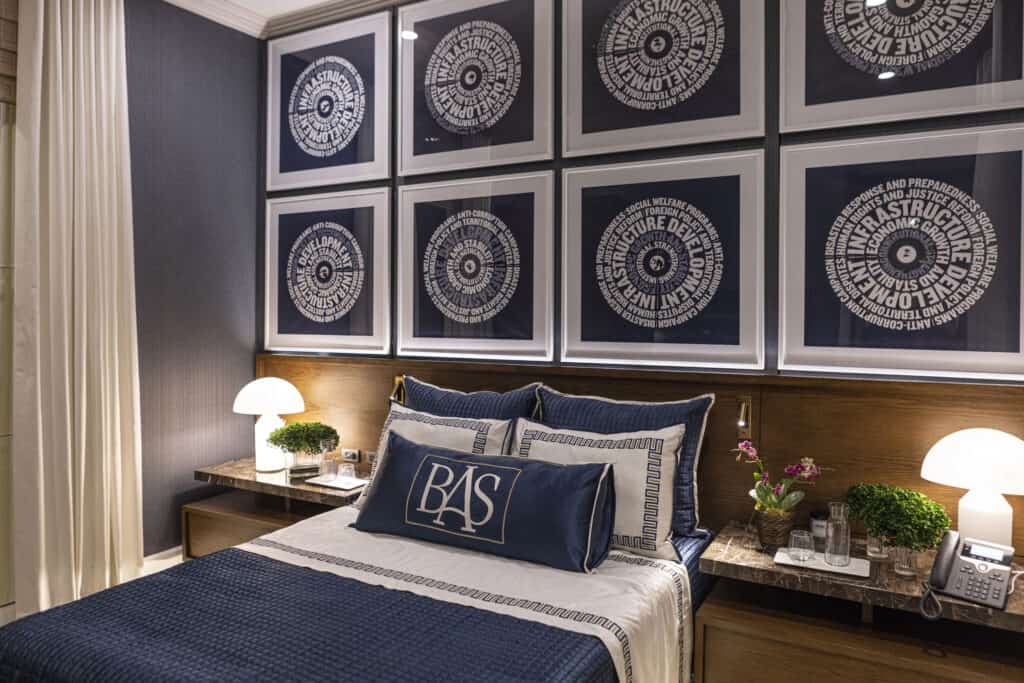 Monogrammed pillow in the Laperal Mansion