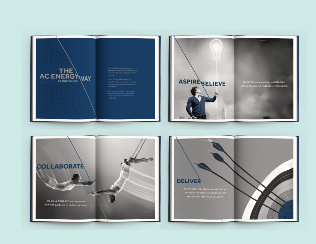 ACEN brand identity values designed by Design for Tomorrow