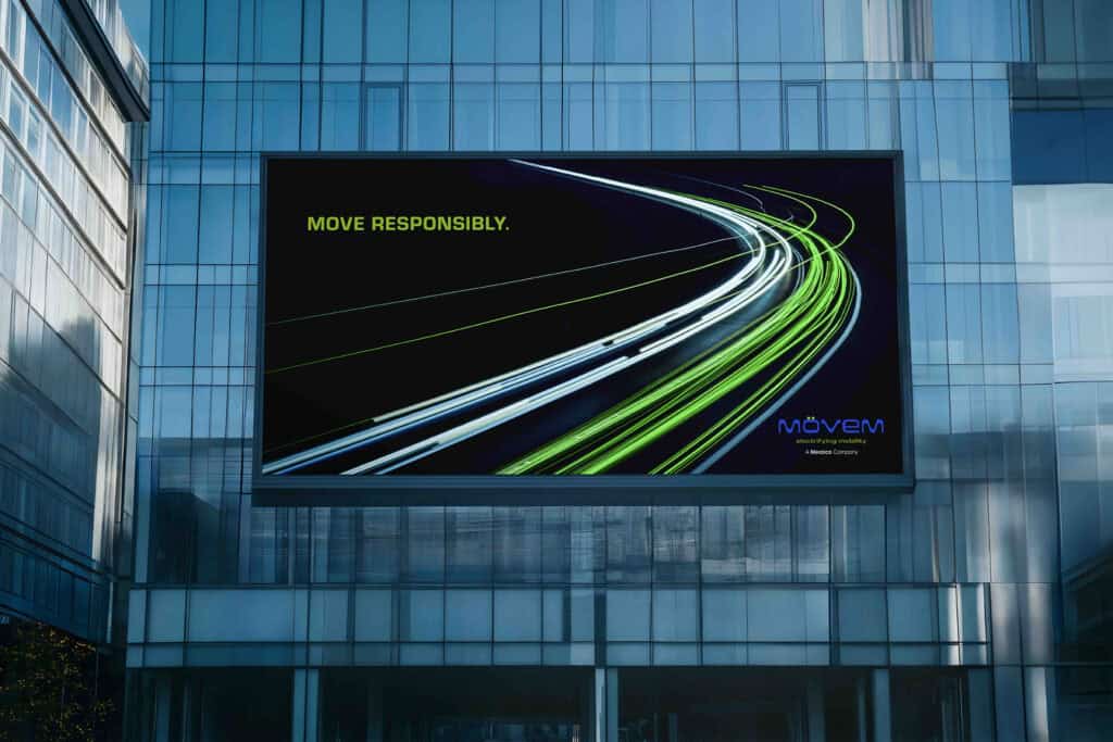 Movem billboard render by Design For Tomorrow for sustainable mobility case study.