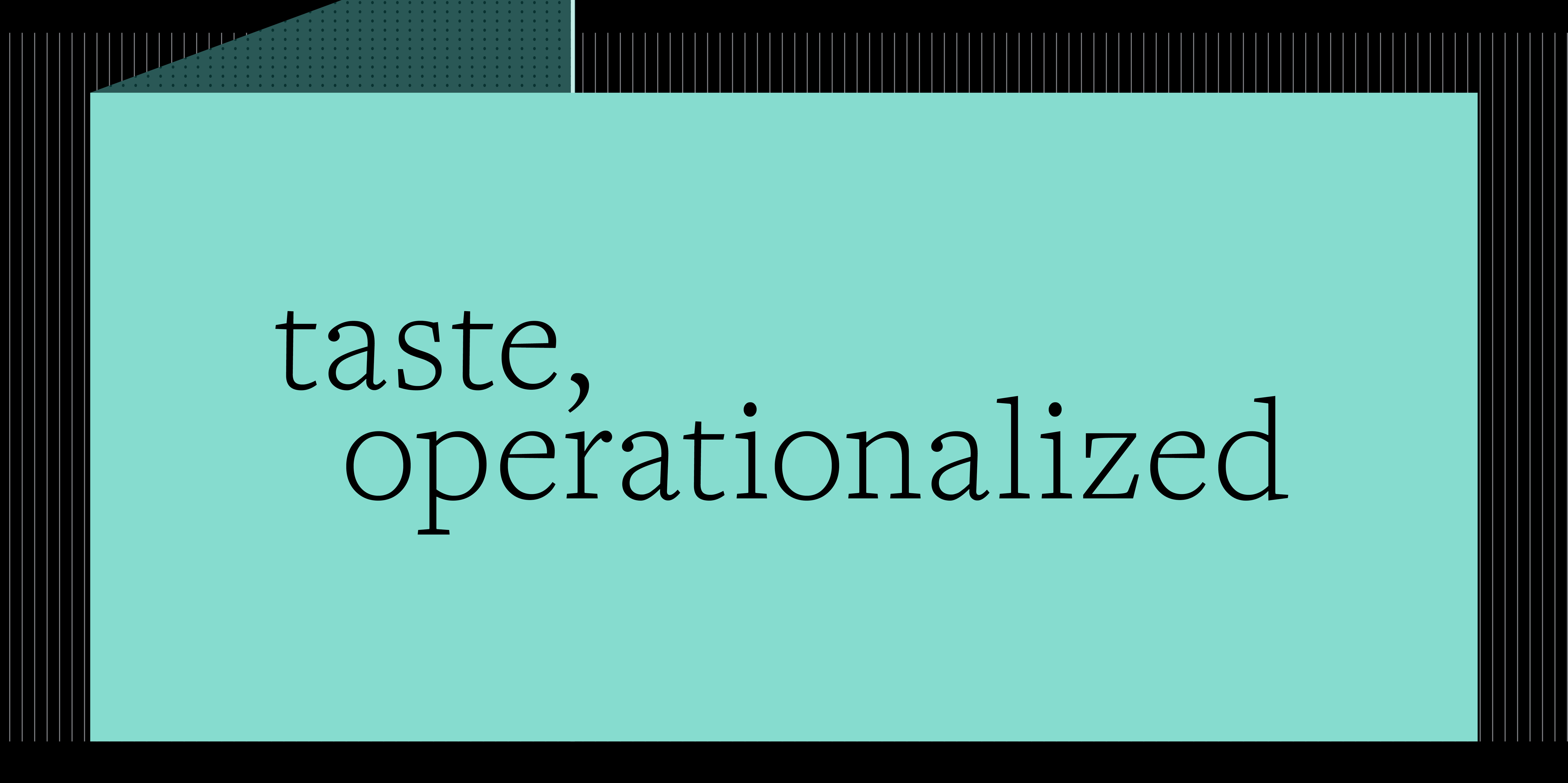 Graphic design with taste, operationalized on turquoise background; modern visual identity theme.