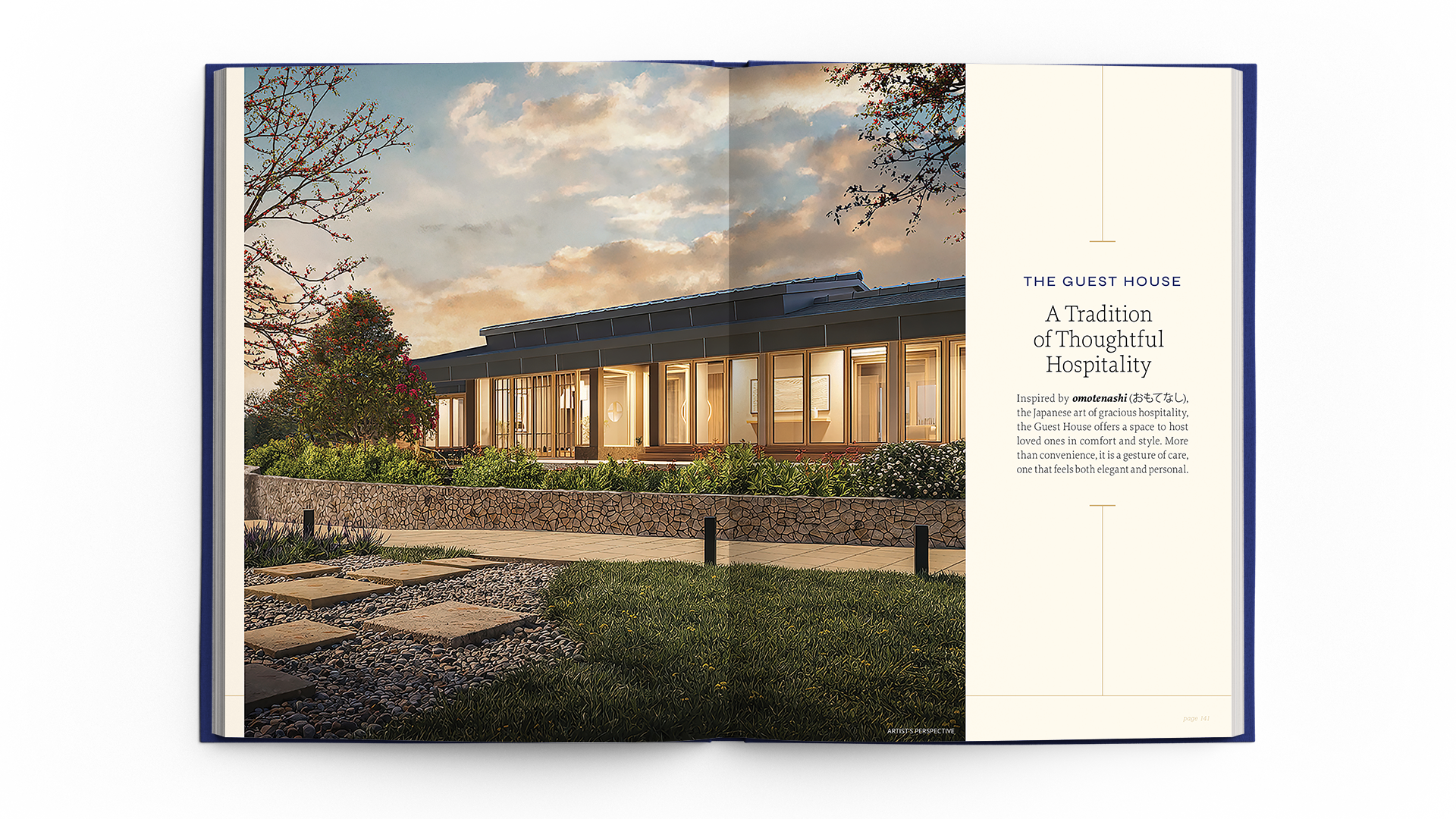 The Seasons Residences case study featuring serene architectural design, natural landscaping, and hospitality branding.